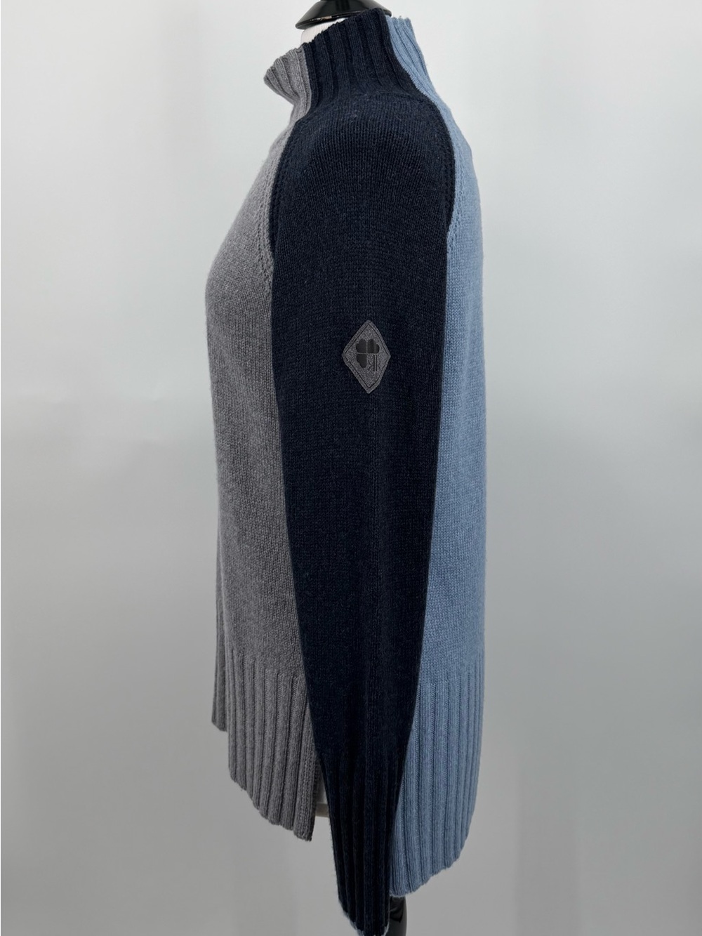 Krimson Klover Kit Tunic Alpaca Blend Sweater Gray & Blue Size Small - Picture 3 of 7